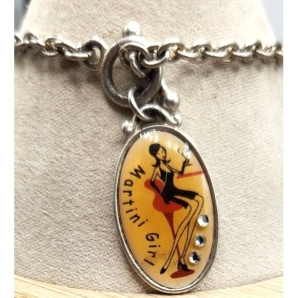 Martini Girl Charm Bracelet With Toggle Clasp - Picture 2 of 3
